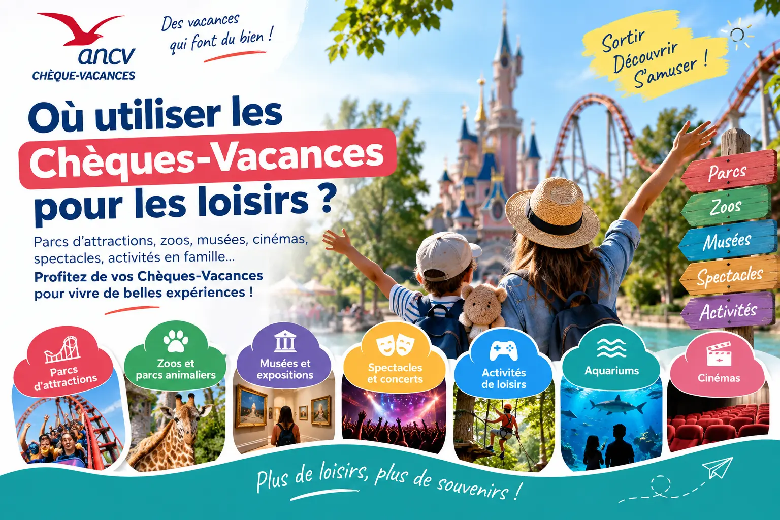 Où utiliser les Chèques-Vacances pour les loisirs : parcs, zoos, musées, spectacles et activités